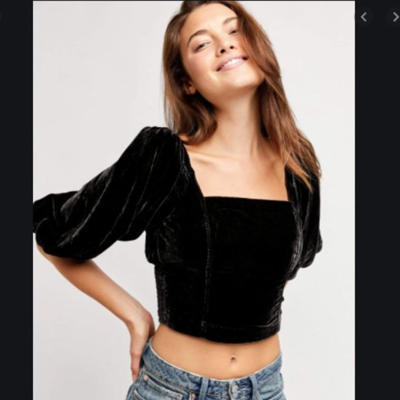 FP Marie Velvet Open Back tie Top M NWT - Picture 3 of 10